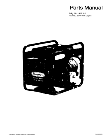 Simplicity 4W113C, 8,000 Watt Dayton Manual | Manualzz