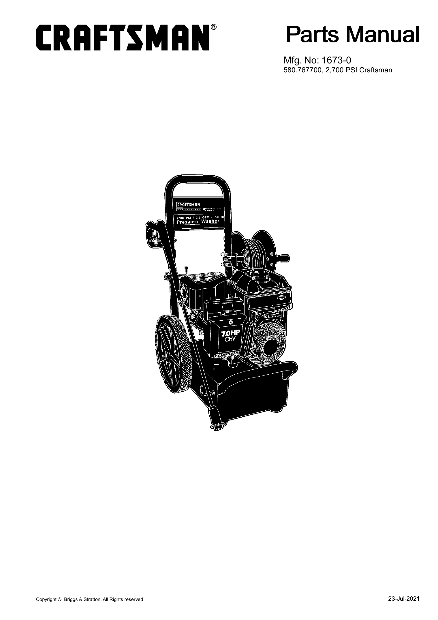 Craftsman 2700 Psi Pressure Washer Parts List Pdf Reviewmotors.co