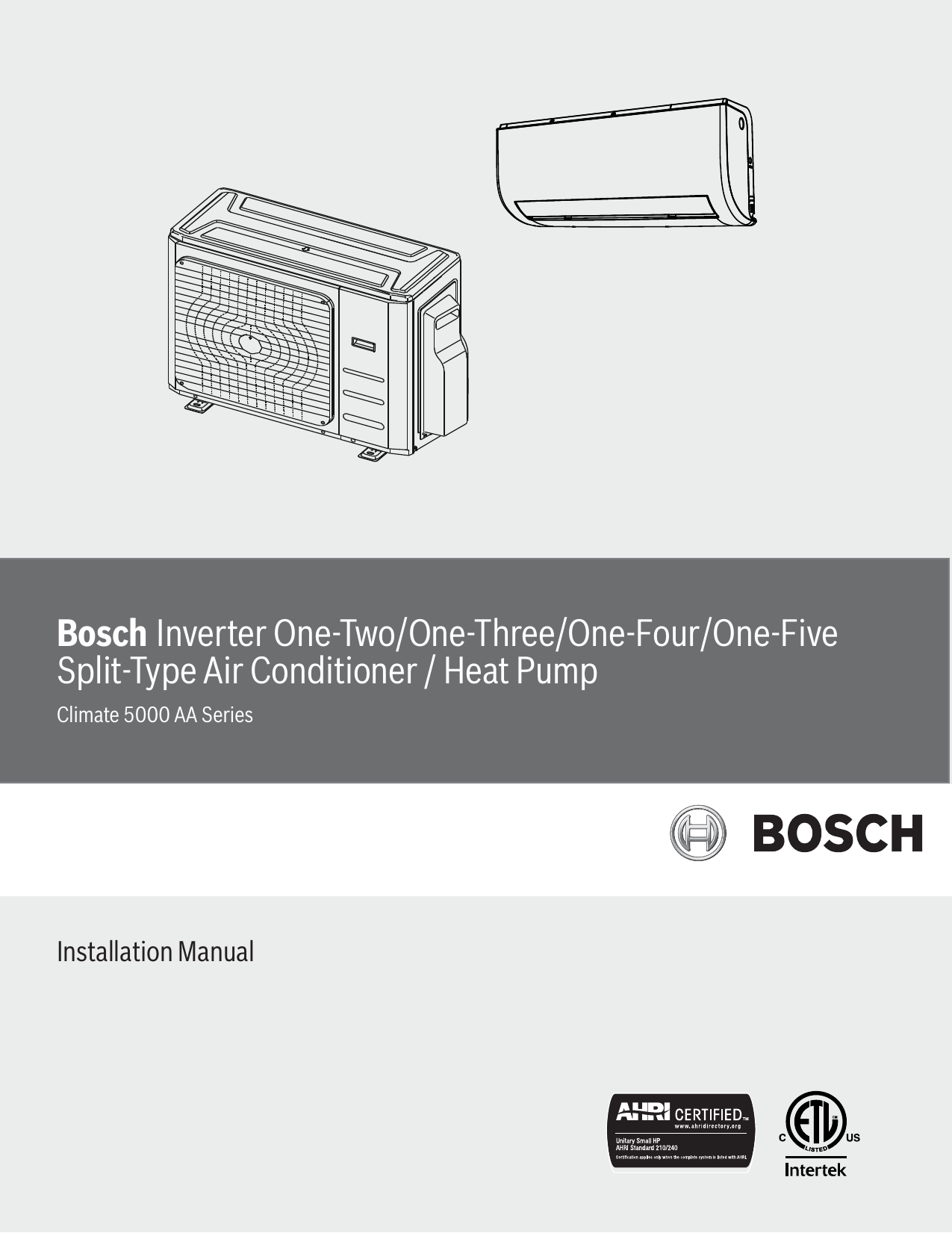 Bosch Climate 5000 AA Series Installation Manual Manualzz