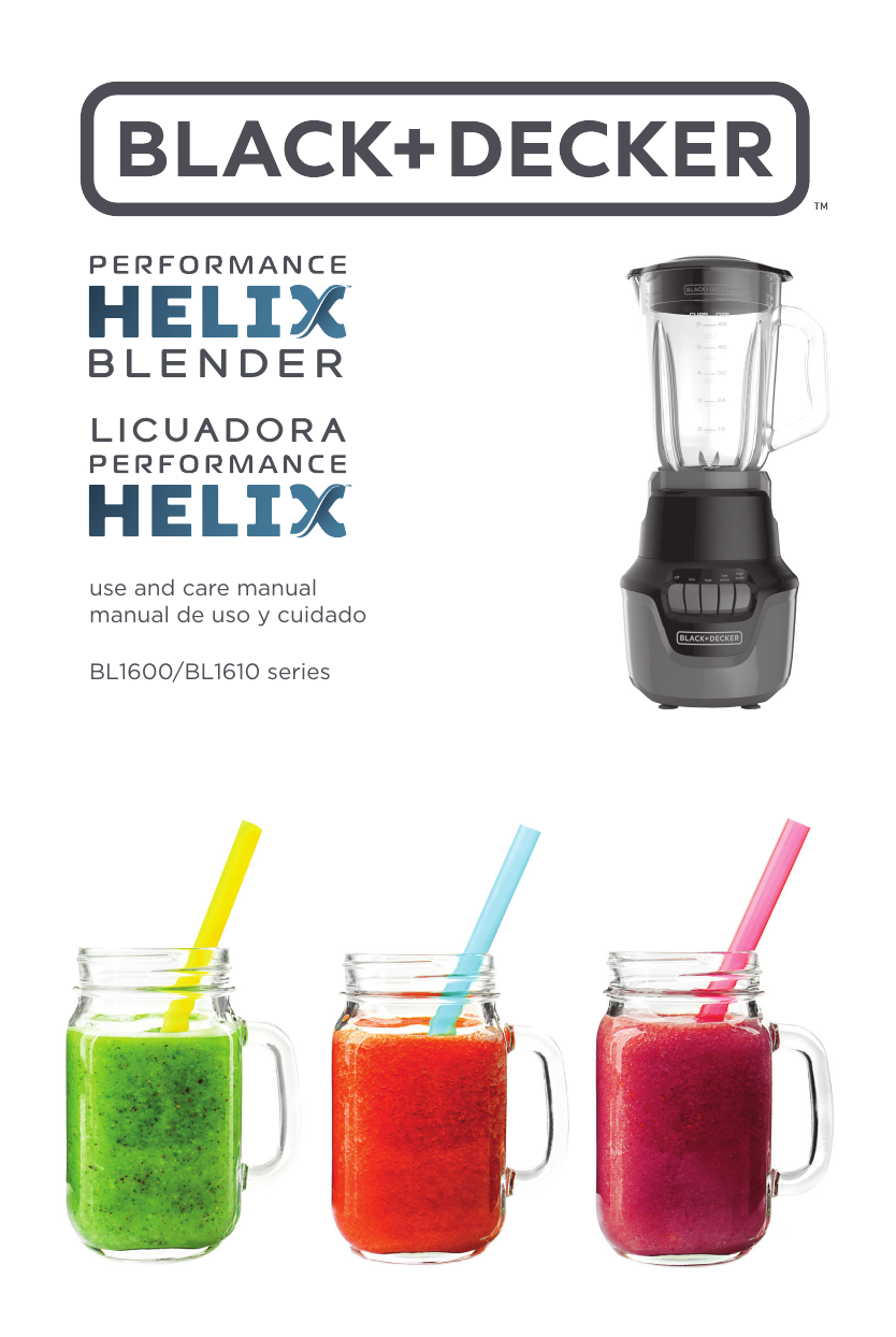 BLACK & DECKER BL1610BGP Performance HELIX Blender w/Personal Jar