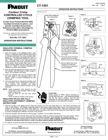 Panduit CT-1551 Controlled Cycle Crimp Tool Owner's Manual | Manualzz