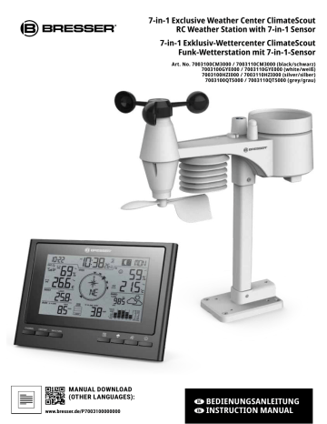 Bresser 7003100000000 7-in-1 Exclusive Weather Center ClimateScout RC Weather Station Owner Manual | Manualzz