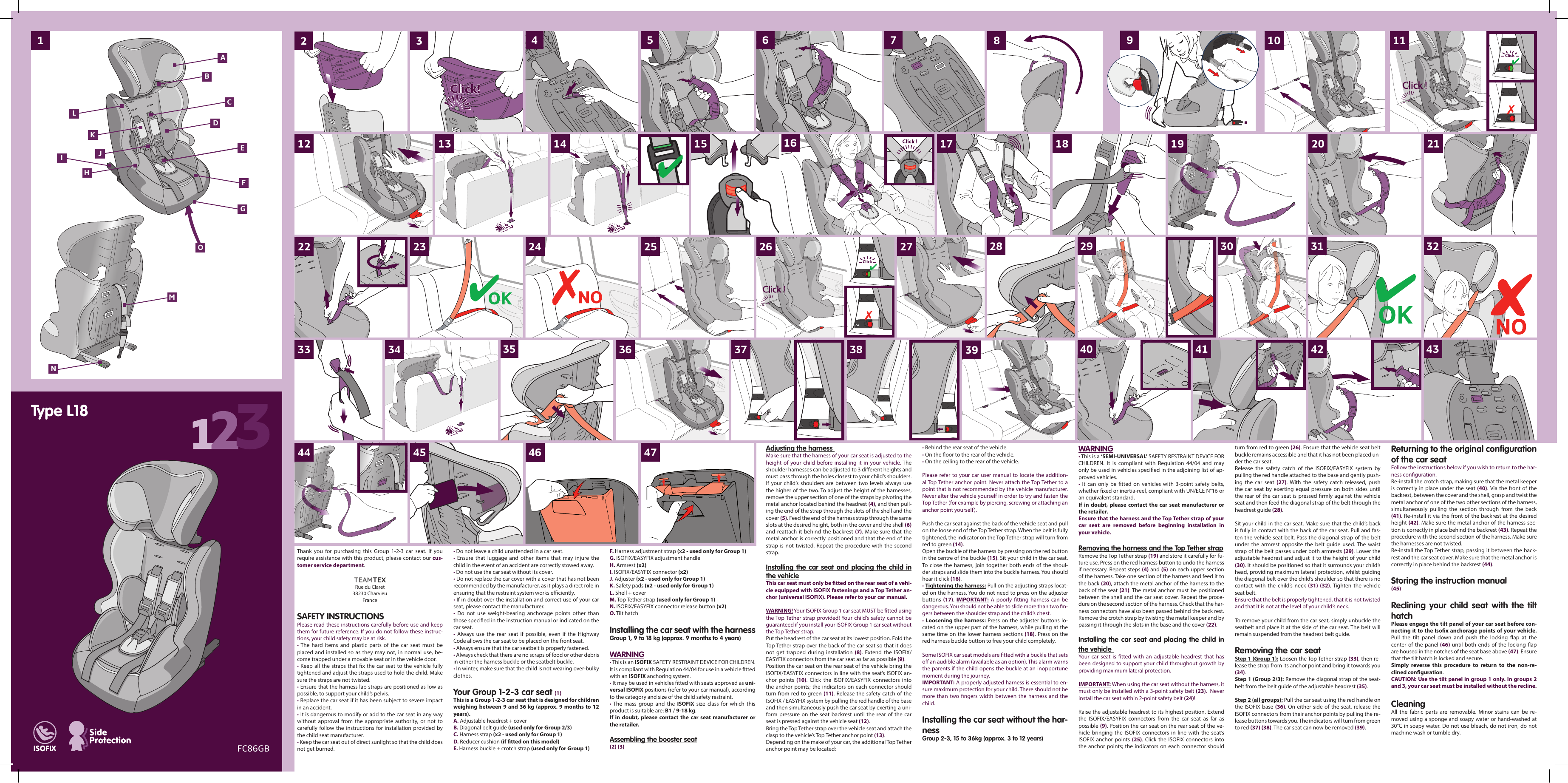 Cuggl car 2024 seat manual