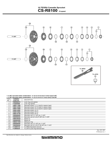 Shimano Ultegra CS-R8100 12-Speed Cassette - Components