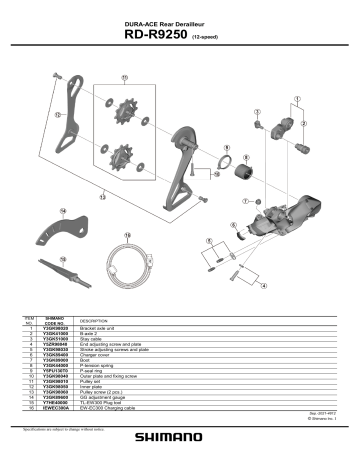 Shimano Y3gk89600 - Manometro Regolazione Ruota Guida RD-R9250, Ricambio Originale, Nero - Foto 4