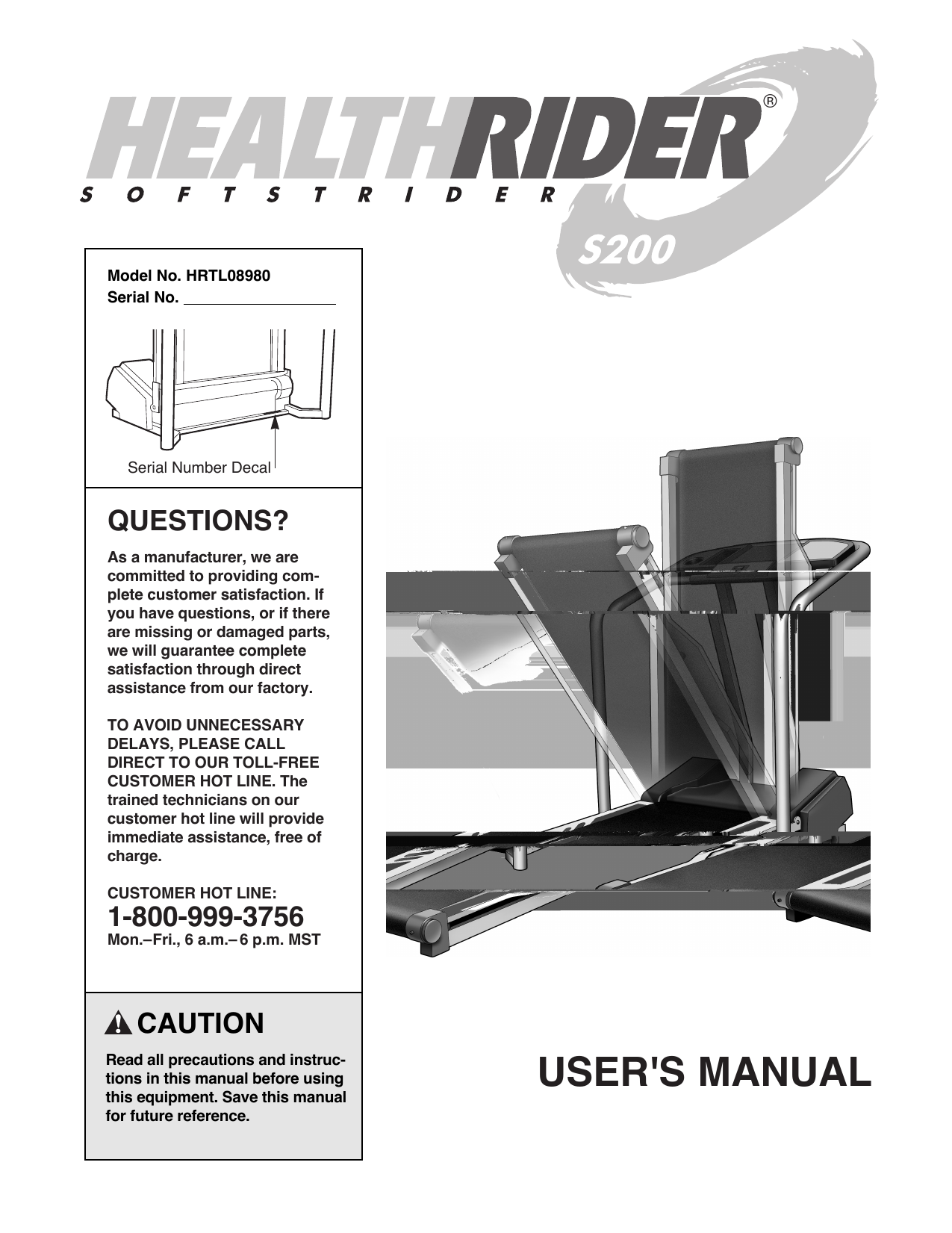 Healthrider Softstrider S200 Treadmill