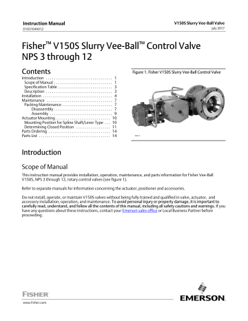 Emerson Fisher V150S Slurry Vee-Ball Instruction Manual | Manualzz