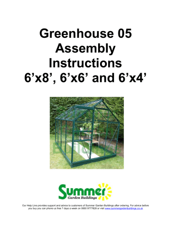 Summer Greenhouse 05 Assembly Instructions Manual | Manualzz