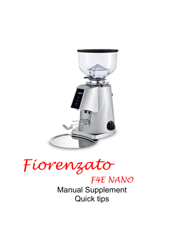 Fiorenzato F4E Nano Manual Supplement 