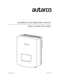 Autarco XLX20000S Installation And Operation Manual