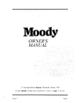 MOODY 336 Owner's Manual