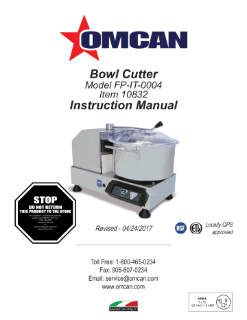 Omcan FP-IT-0004 Instruction Manual | Manualzz