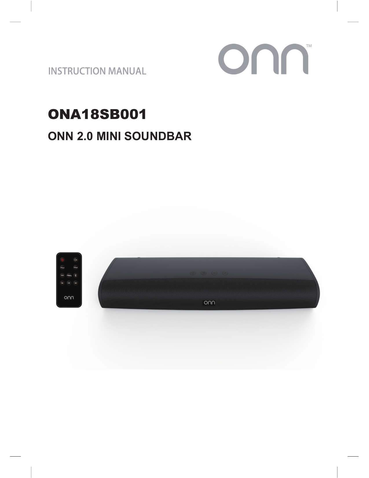 Onn 2.0 mini soundbar 2024 manual