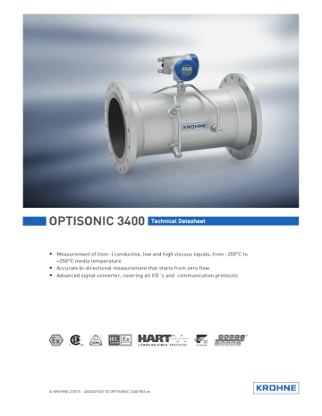 Krohne OPTISONIC 3400 V1 Datasheet | Manualzz