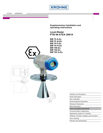 Krohne BM 70 A EEx Owner's Manual | Manualzz