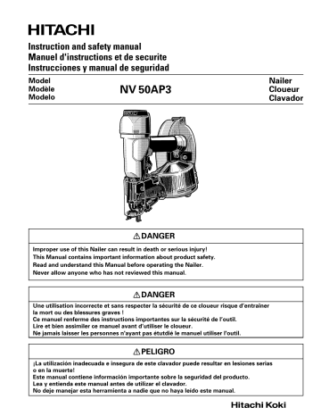 Hikoki NV50AP3 NAILER Instruction Manual | Manualzz