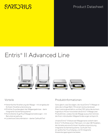 Entris II Advanced Line Analytical Balance 120 G|0.1 Mg, Internal ...