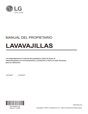 LG LDFN4542S Front Control Dishwasher El manual del propietario | Manualzz