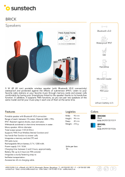Sunstech BRICK Bluetooth speaker Product sheet