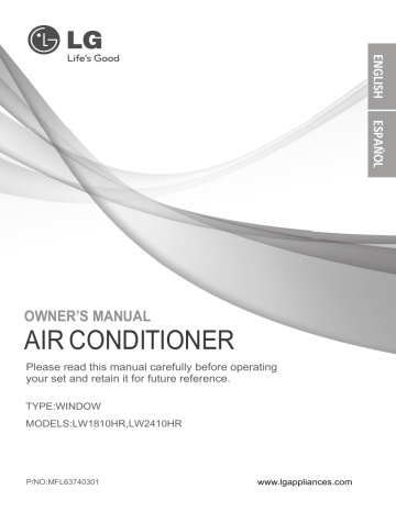 LG LW2410HR/00 Room Air Conditioner Owner's Manual | Manualzz