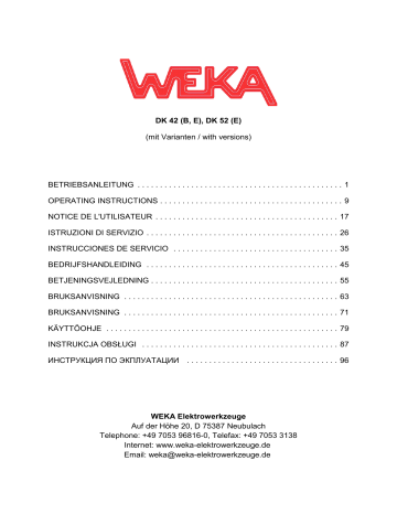 Weka DK52 Operating Instruction | Manualzz