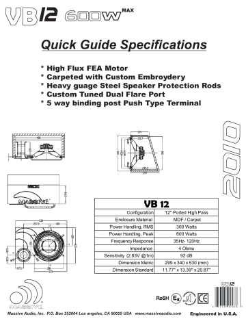 Massive Audio VB 12 Specification | Manualzz