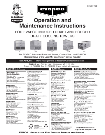 LSTA 4ʼ Wide Units. EVAPCO LPT Series, UT Series, AT Series | Manualzz