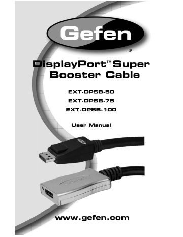 Gefen DisplayPort EXT-DPSB-75 User Manual | Manualzz