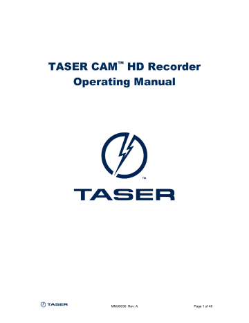 Safety Information: General Maintenance & Use. Taser TASER CAM | Manualzz