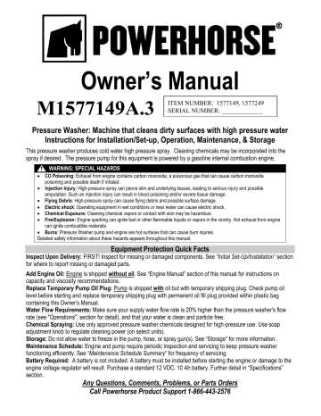 Powerhorse M1577149A.3 Owner's Manual | Manualzz