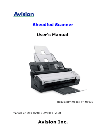 Avision AV50F Plus Document Scanner User Manual | Manualzz