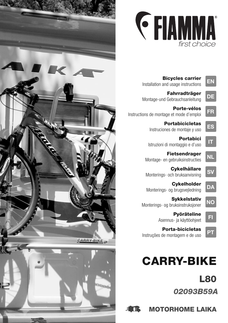 Roller team IC Fiamma portabicicletas carry-bike cl trigano