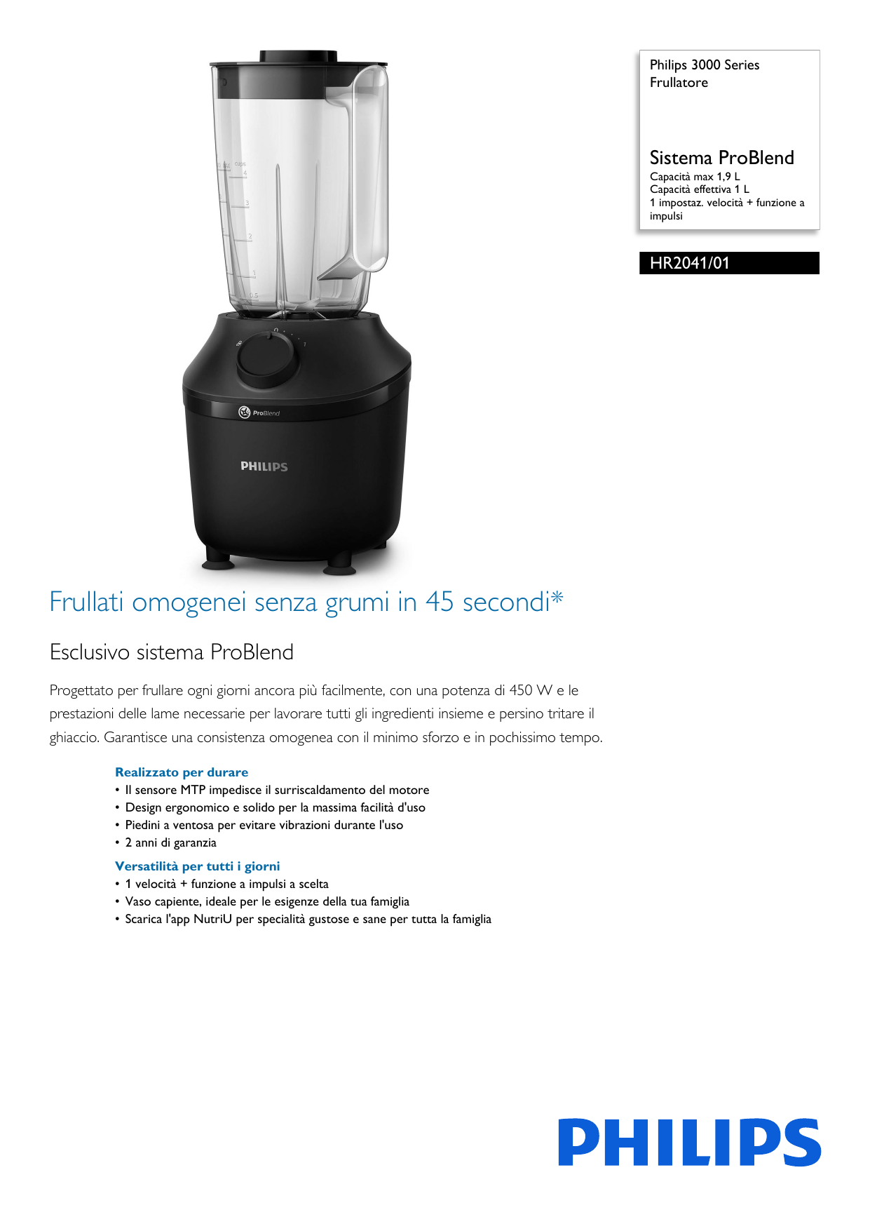 Philips Avance Collection Frullatore HR2095/90