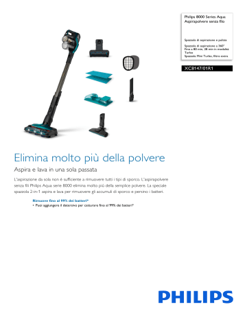 Batteria Di Ricambio Agli Ioni Di Litio Per Aspirapolvere Philips XC8147 – 25,2V, 2400 MAh/61Wh, Alta Qualità