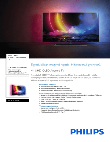 Philips 55OLED856/12 OLED 4K UHD OLED Android TV Product Datasheet ...