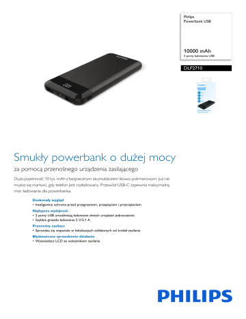 Philips DLP2710/00 Powerbank USB Kartę produktu | Manualzz