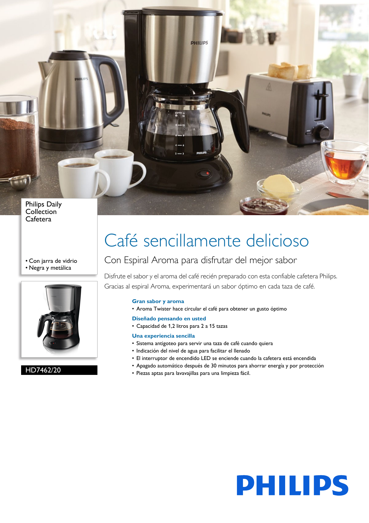 Philips HD7462/20 Daily Collection Cafetera Manual de usuario | Manualzz