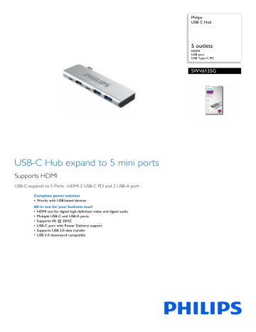 Philips SWV6135G/59 USB C Hub Product datasheet | Manualzz
