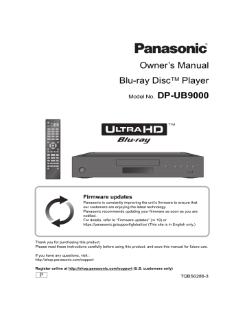 Panasonic Blu-ray Disc Player Owner’s Manual | Manualzz