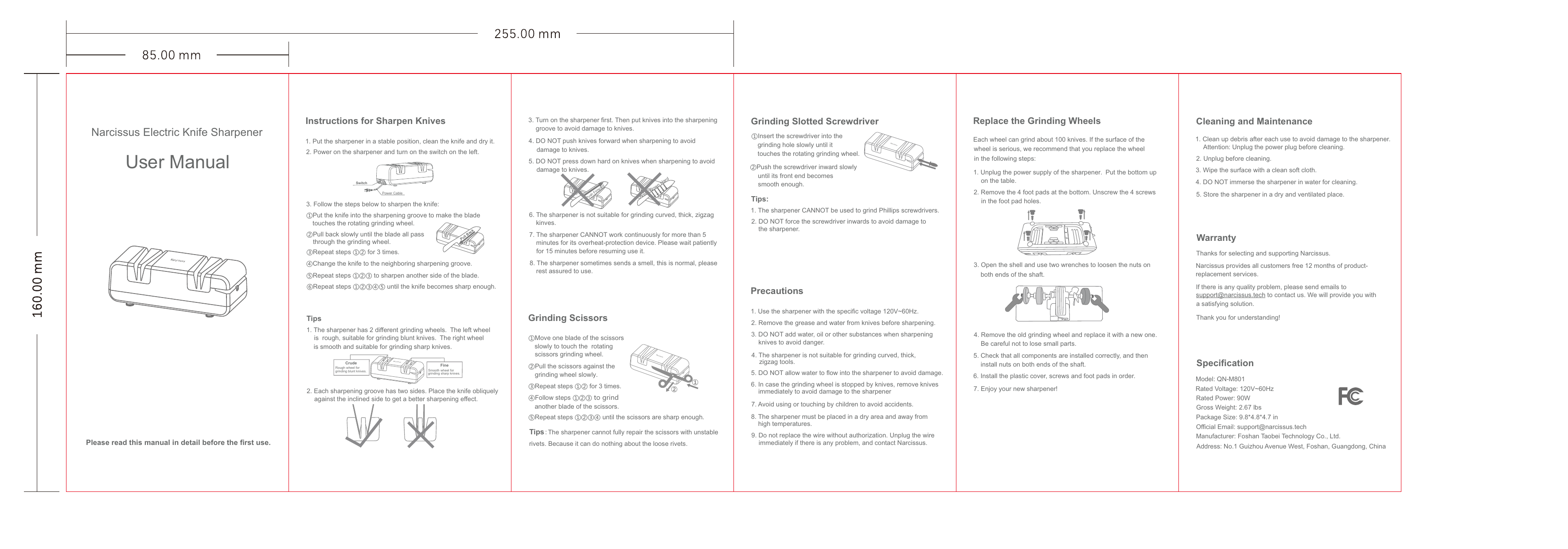 Narcissus S861 Electric Knife Sharpener User Manual