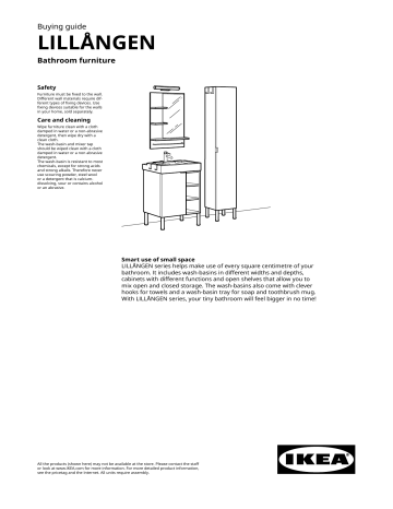 Ikea Lillången Bathroom Furniture Owner's Manual | Manualzz