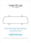 VanTop Mirror Mounted Dash camera User Manual