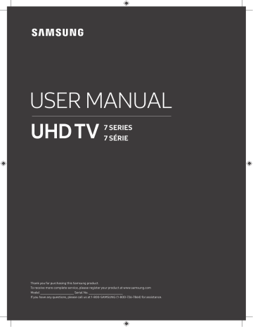 Samsung UHD Smart TV 7 Series User Manual | Manualzz