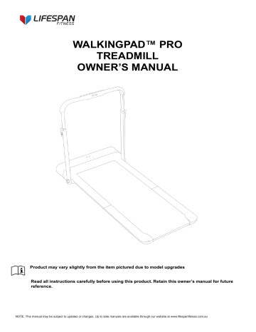 LifeSpan Walkingpad Pro Treadmill Owner’s Manual | Manualzz