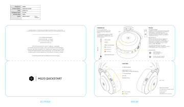 Master Dynamic MG20 Wireless Gaming Headset Руководство пользователя | Manualzz