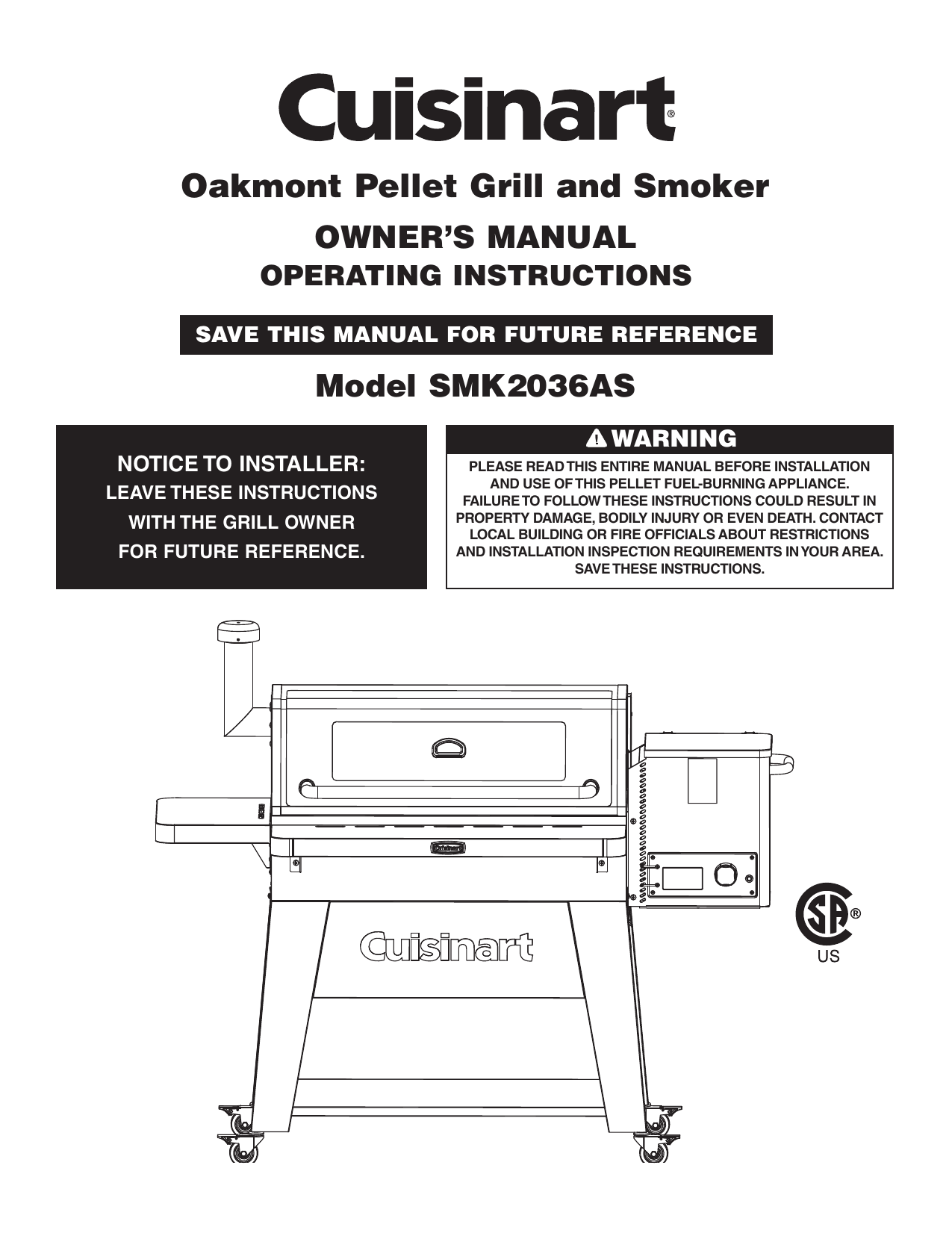 cuisinart clermont pellet grill & smoker manual
