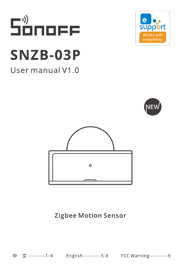 SONOFF Zigbee Motion Sensor - SNZB-03P 