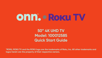 Onn 100012585 50″ Class 4K UHD (2160P) LED Roku Smart TV User Guide ...