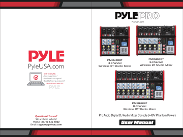 Pyle PMXU68BT Wireless BT Studio Mixer User Manual | Manualzz