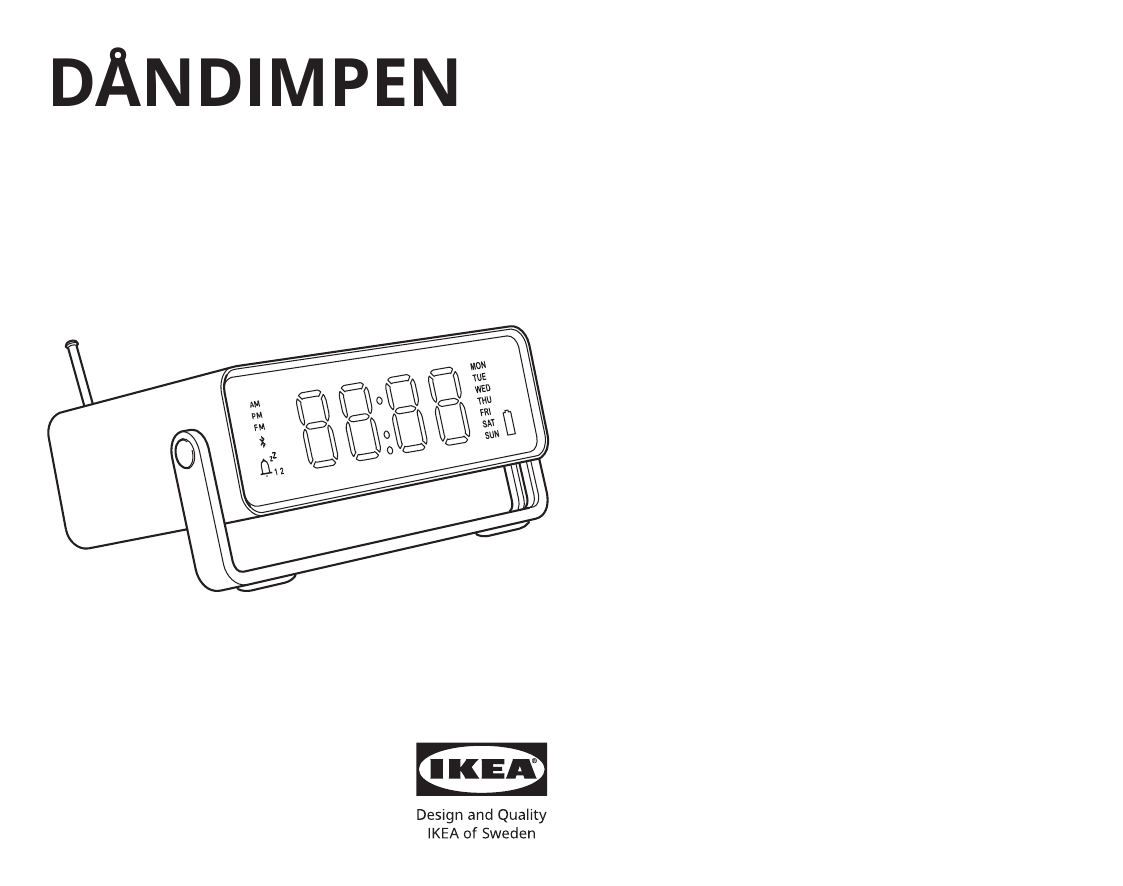 IKEA DÅNDIMPEN Alarm Clock Radio User manual | Manualzz